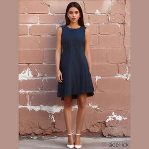 Alya linen fit and flare dress